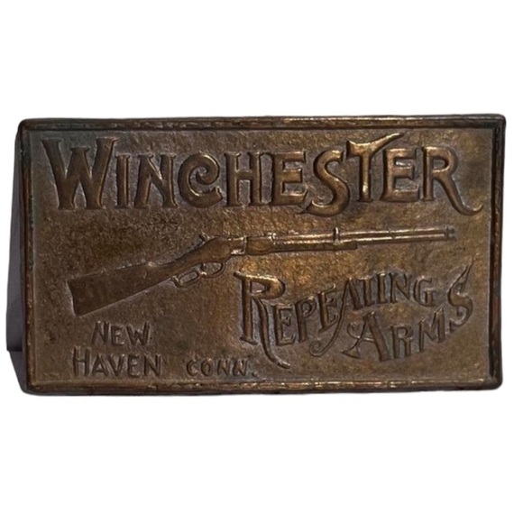 Vintage Brass Winchester Repeating Arms Belt Buckle - Picture 1 of 8